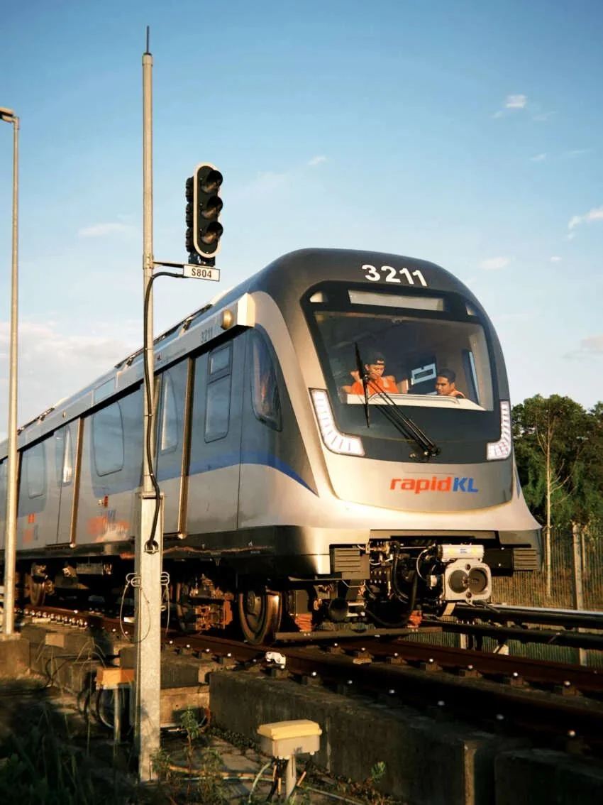 A rapidKL metro train at a signal