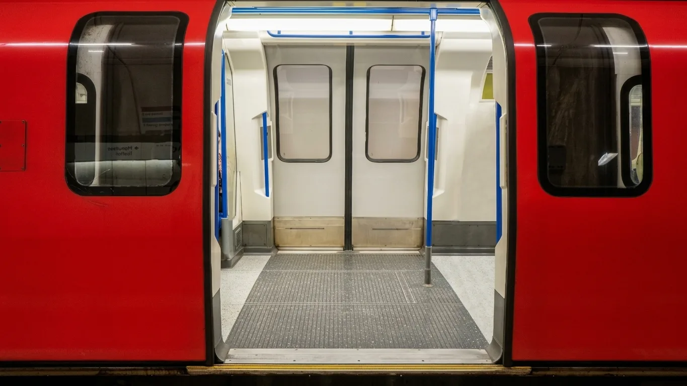 Ampang Line LRV with boarding doors open