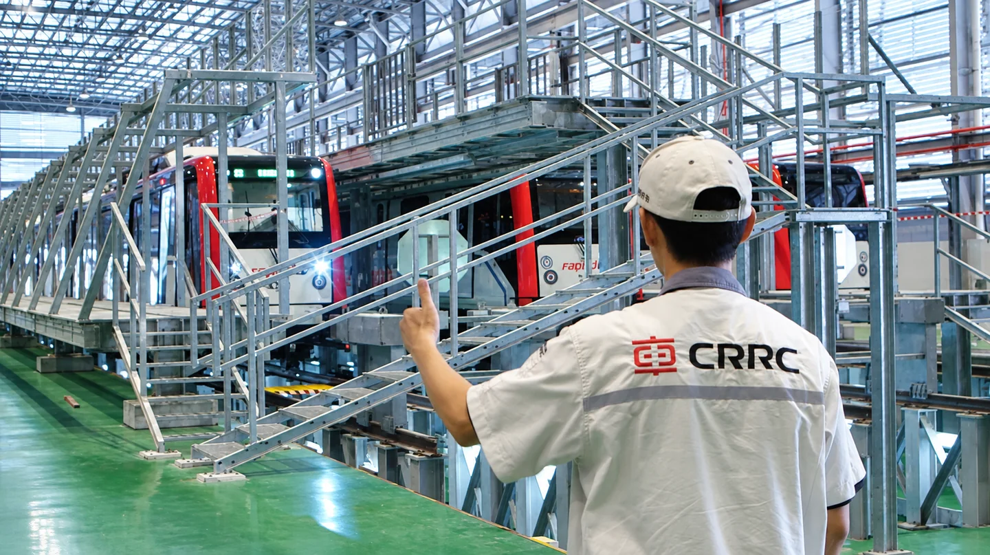 A CRRC technician at work in a Malaysian maintenance depot