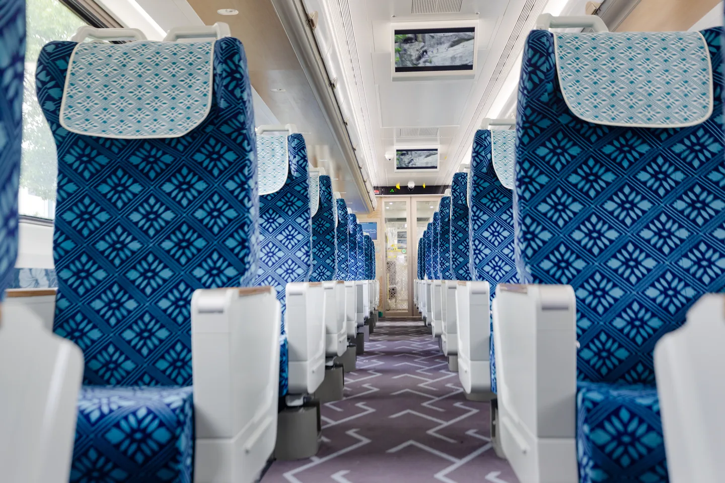 ETS3 passenger interior with diamond-pattern seats
