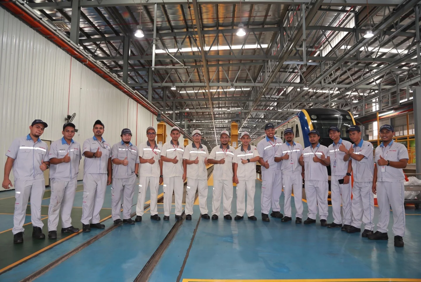 CRRC Malaysia staff gathered at the depot