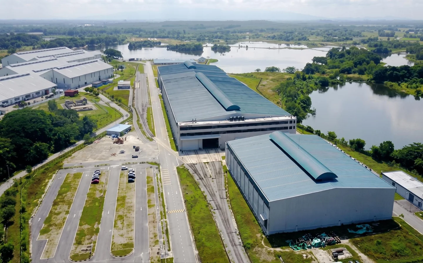 The CRM rolling stock complex at Batu Gajah, Perak, from the air