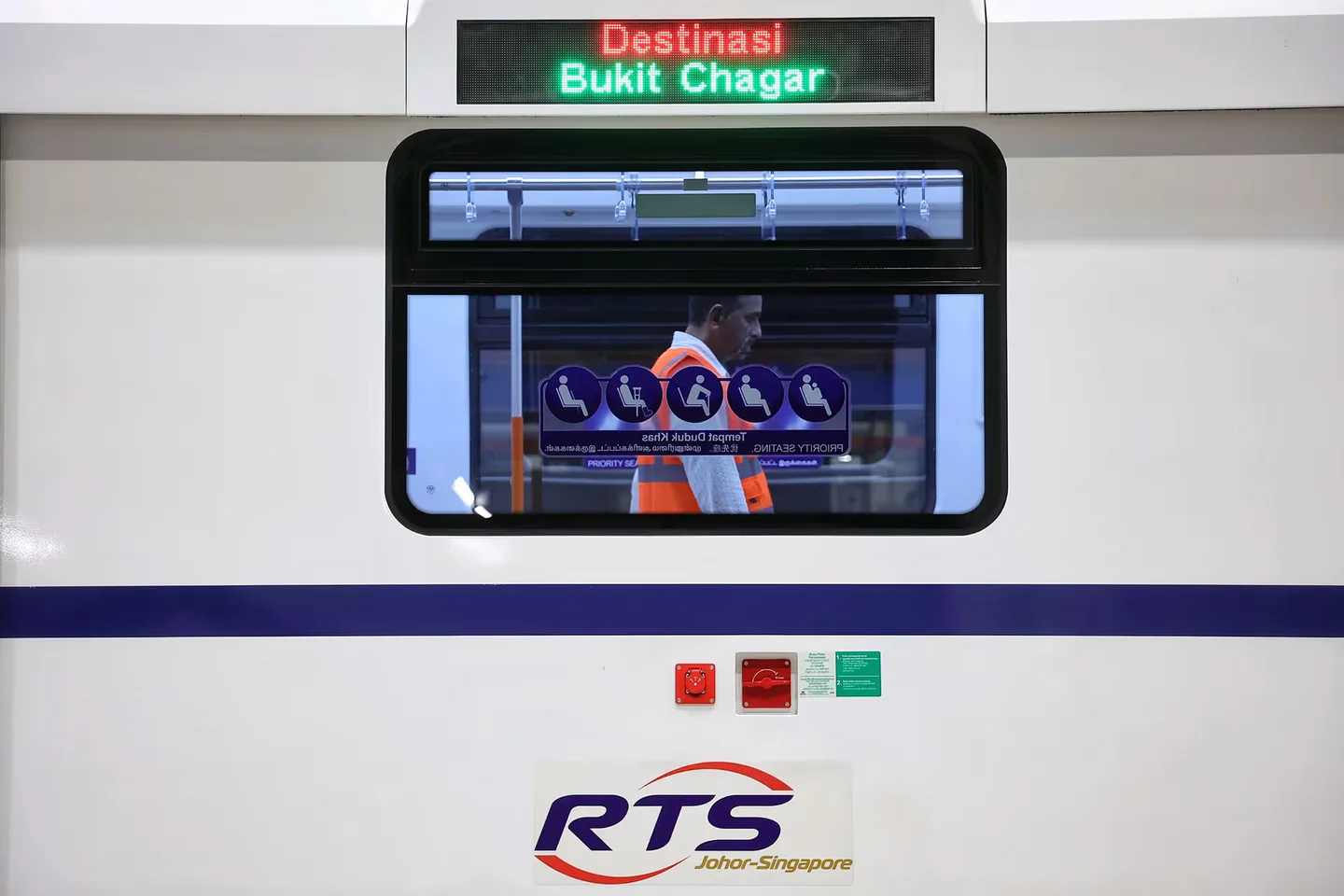 RTS Link cab — destination “Bukit Chagar”